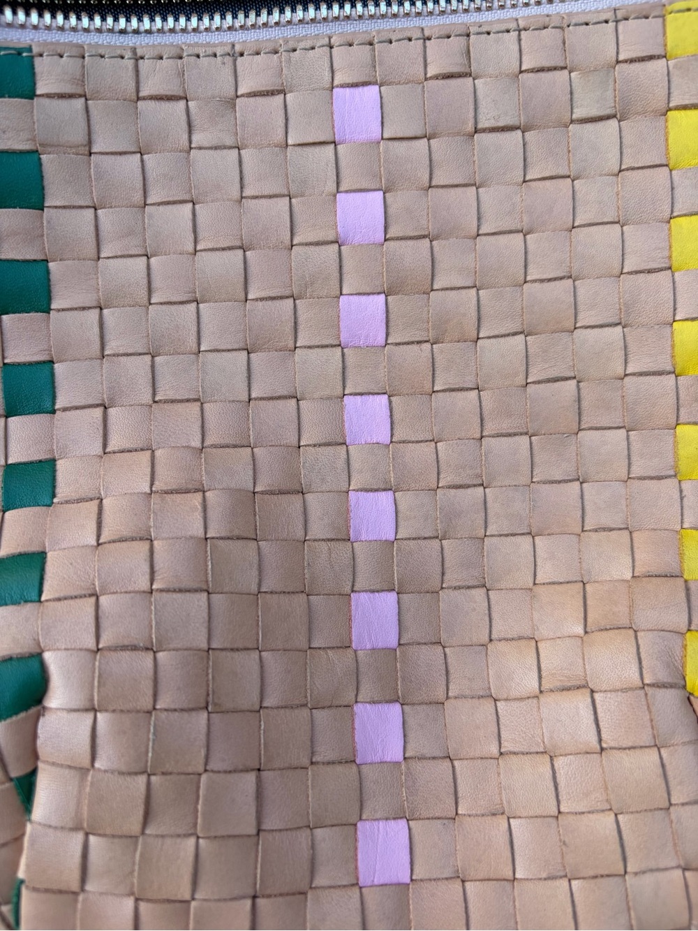 Clare V. Grande Fanny- bisque woven checker - Picture 11 of 15